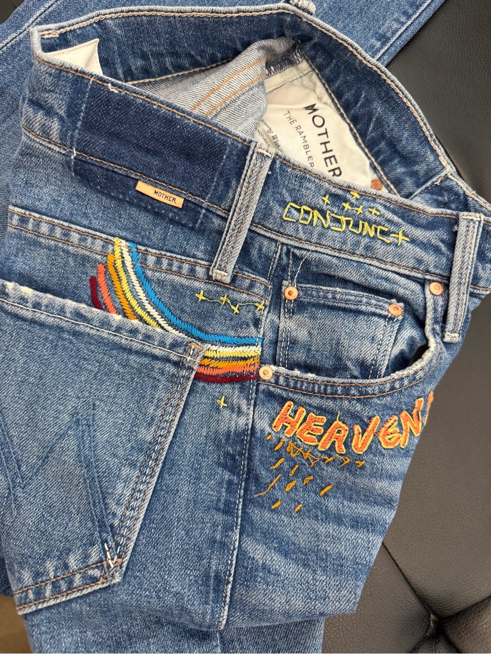 MOTHER The Rambler Sneak Jeans in Running With Scissors - Picture 8 of 11